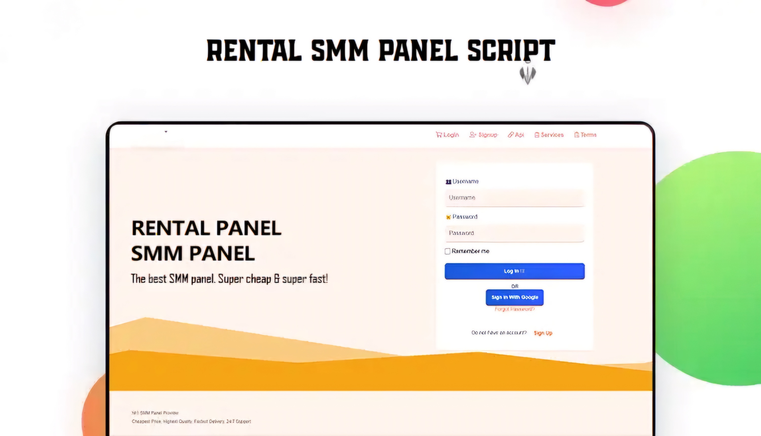 Rental Panel – Advance SMM Panel Script